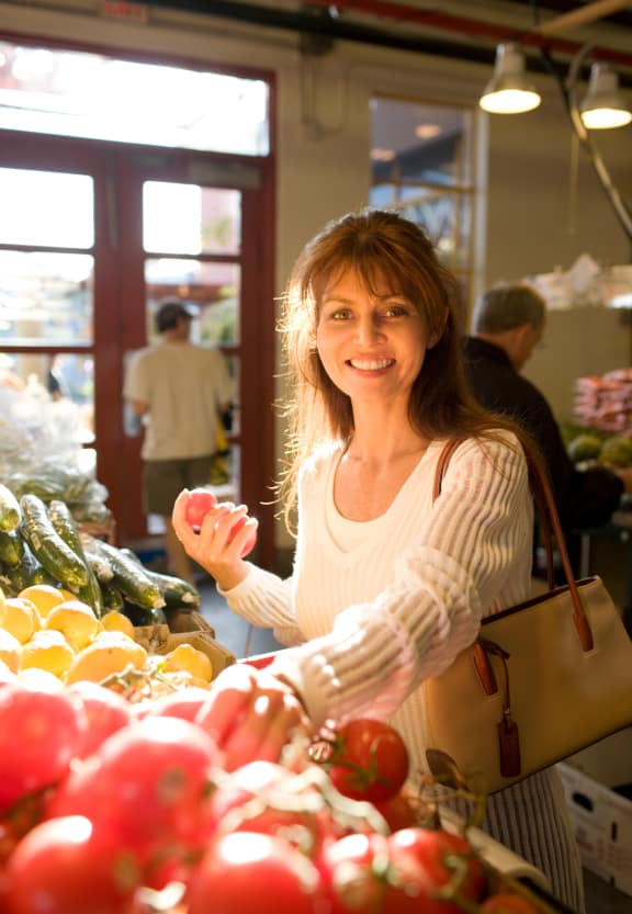 woman with produce